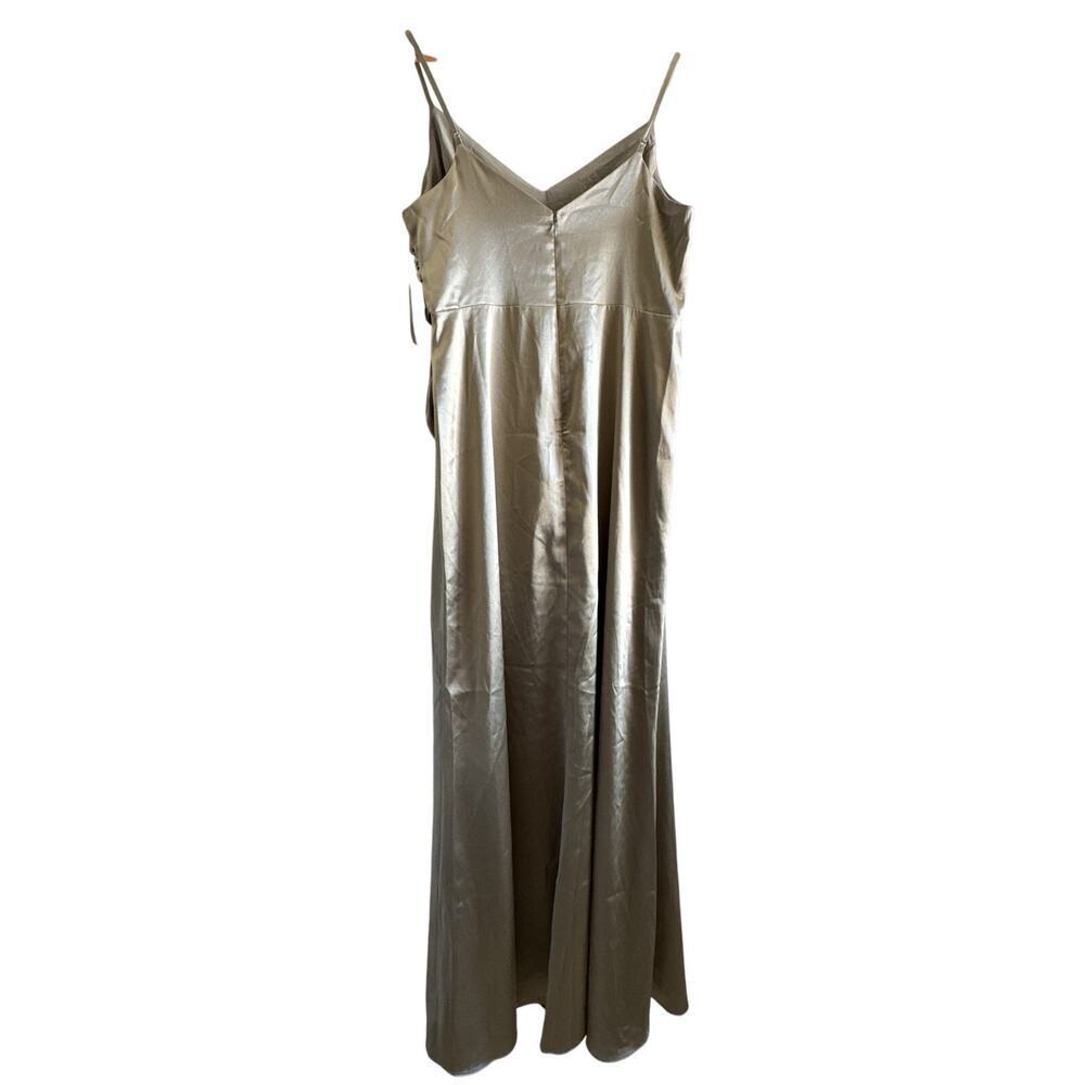 Birdy Grey New Catherine Shiny Satin Moss Green Large Dress - Picture 13 of 16